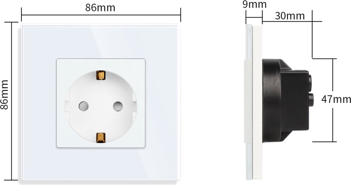 Hozey - USB Wandstopcontact - Wit - 2x USB - Luxe Afwerking - Inclusief  Glasplaat | bol.com