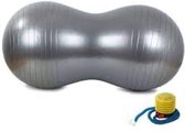 Padisport - Peanut Yoga Bal 90x45cm - zwangerschapsbal - yoga bal inclusief pomp - fitnessbal - pilates bal - yoga bal zilver - yoga bal 90 cm - yoga - fitness - zilver