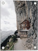 WallClassics - Tuinposter – Huisje op de Noordelijke top van Appenzeller Alpen - 30x40 cm Foto op Tuinposter (wanddecoratie voor buiten en binnen)