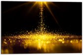 Dibond - Gouden Glitters in Donkerkleurige Omgeving - 60x40 cm Foto op Aluminium (Met Ophangsysteem)