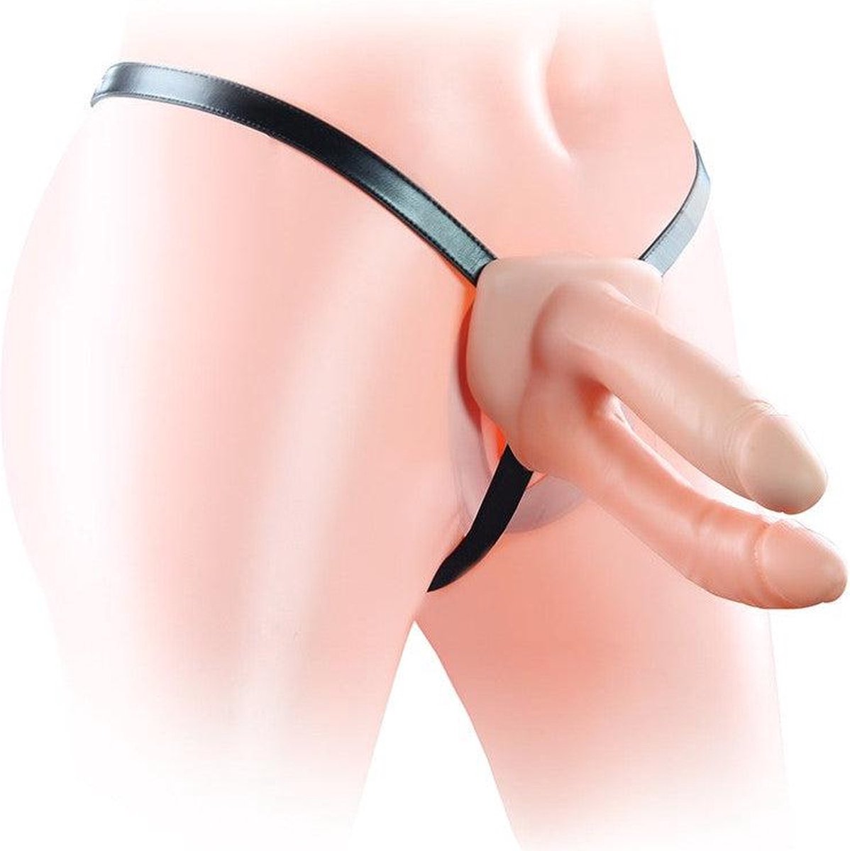 Goedkoopste Dubbele holle strapon | voorbind | pegging dildo met harnas - 15 cm