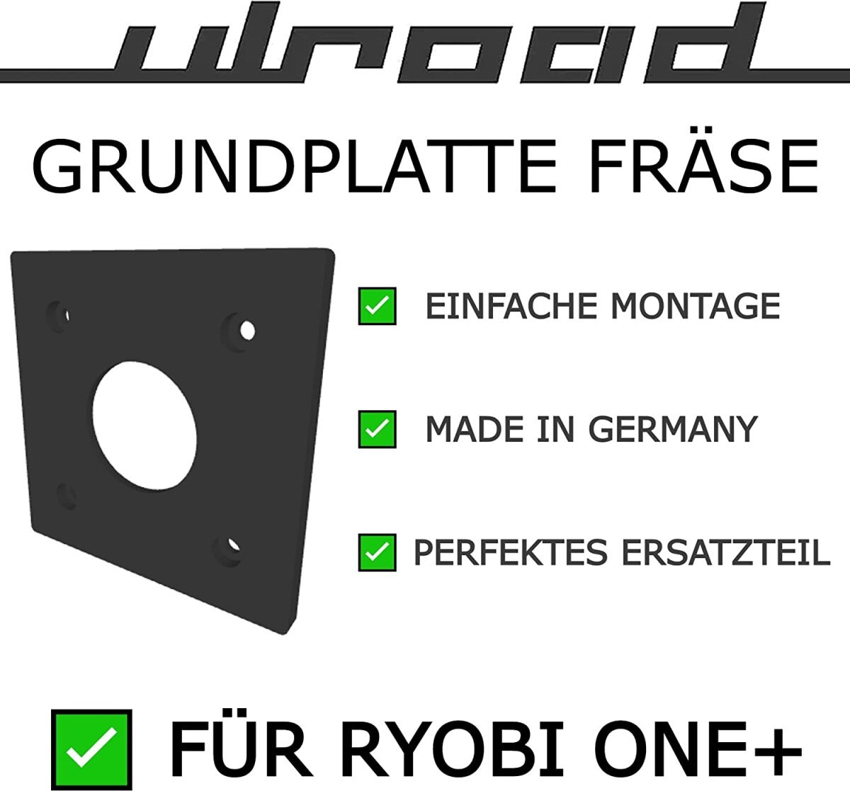 ULROAD Glijplaat bovenfrees geschikt voor Ryobi Router One+ Base ...