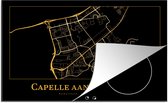 KitchenYeah® Inductie beschermer 81.2x52 cm - Kaart - Capelle aan den IJssel - Zwart - Goud - Kookplaataccessoires - Afdekplaat voor kookplaat - Inductiebeschermer - Inductiemat - Inductieplaat mat