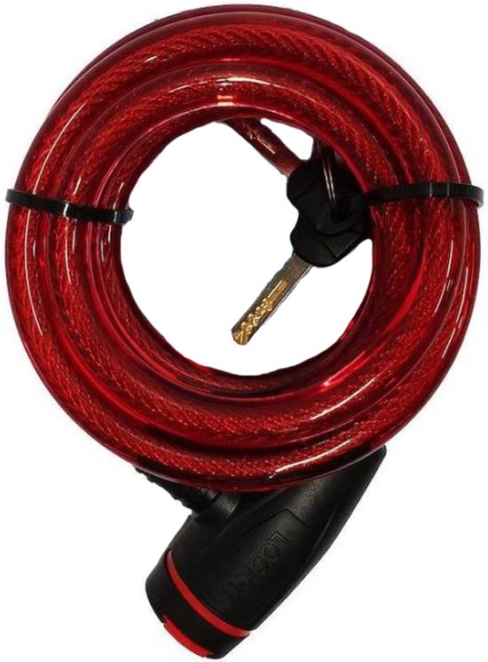 rood spiraalslot kettingslot 12mm dik incl. 2 sleutels
