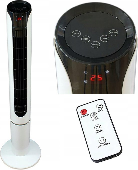 EZSMART 28dB Tower Fan with Remote Control, 66cm 80° Oscillating Silent Fan 8-Hour Timer, 8 Adjustable Wind Levels, Fan Standing for Office and