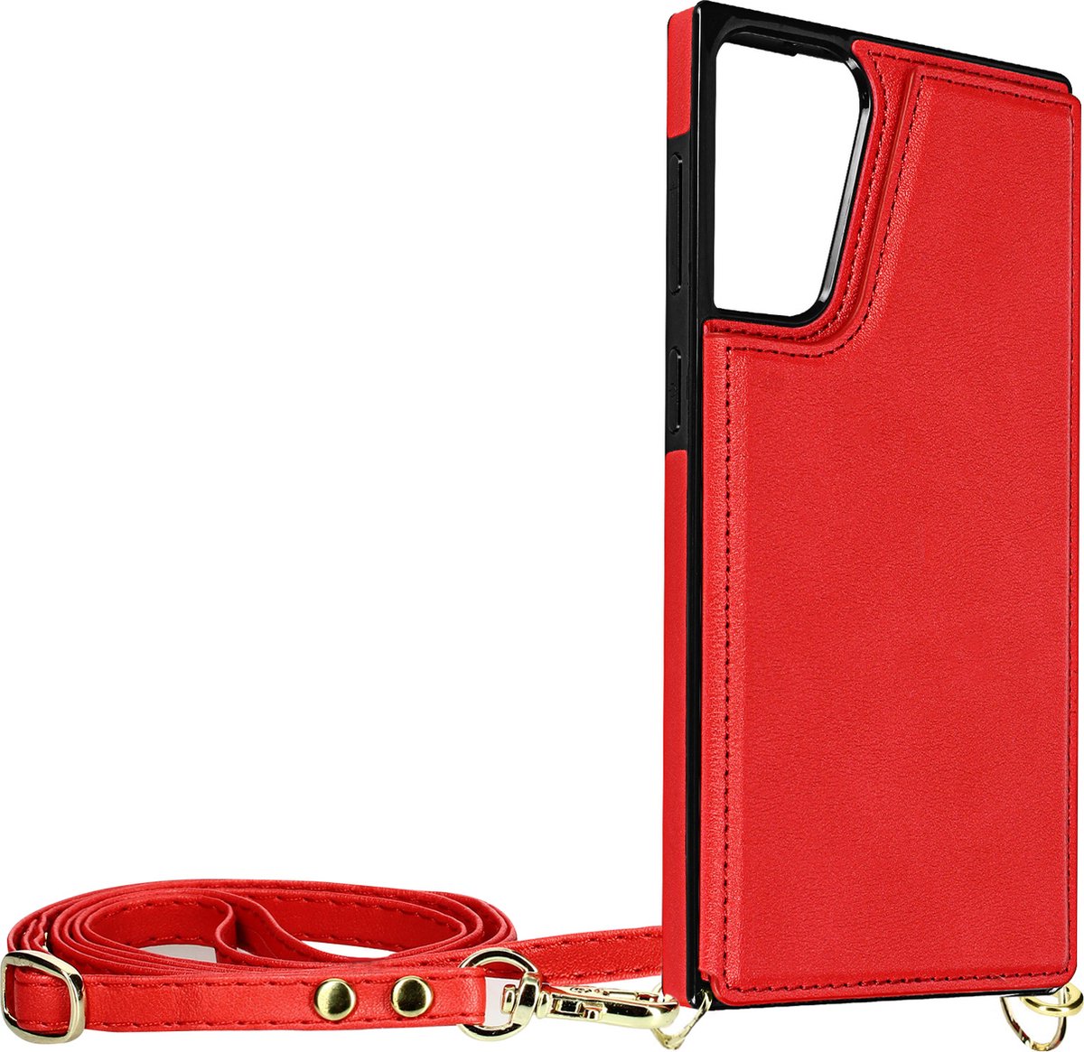 Multifunctionele Geschikt voor Samsung Galaxy S21 Plus Koord Hoesje Met koord - rood