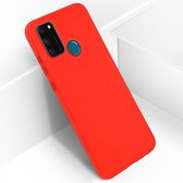 Geschikt voor Honor 9A siliconen hoesje semi-rigide Soft-touch afwerking rood