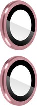 Camerafolie Geschikt voor Apple iPhone 14 en 14 Plus Gehard glas 9H 0,4 mm Transparant roze omtrek