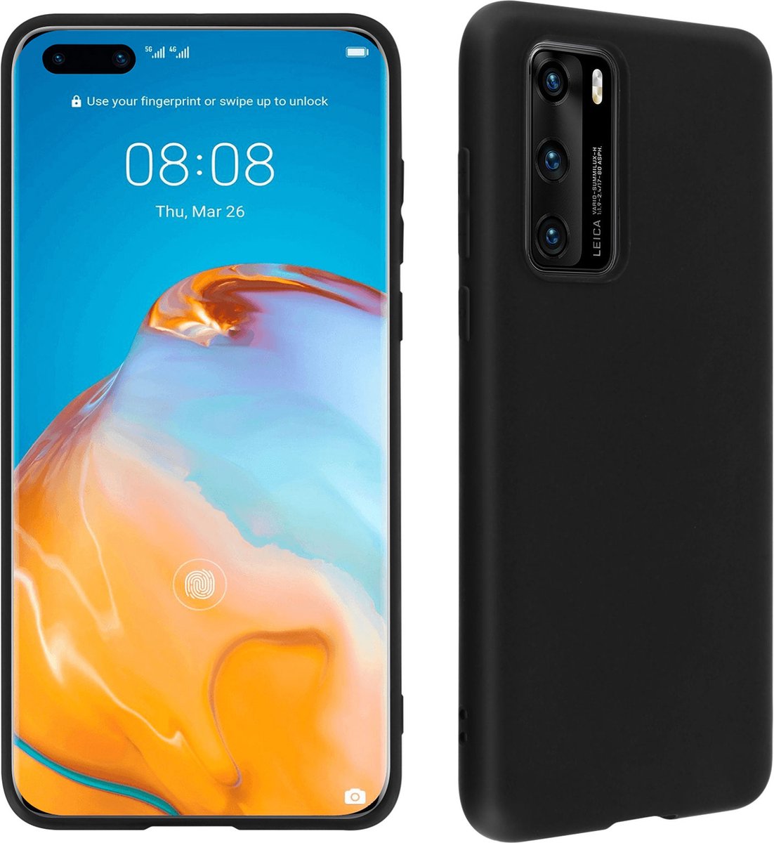 Case Geschikt voor Huawei P40 Flexibel Zacht Schokbestendig Matafwerking – Zwart