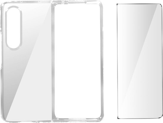 Geschikt voor Samsung Galaxy Z Fold 4-hoesje soepel siliconen gehard glas 9H transparant