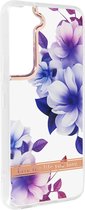 Hoesje Geschikt voor Samsung Galaxy S22 Steunring Bloempatroon – Lavendel