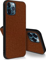 Convient pour Apple iPhone12 Pro Max Coque hybride Finition tissu Anti-tache Lavable marron