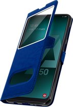 Geschikt voor Samsung Galaxy A50/A30s Vensterhoes met Video Support blauw