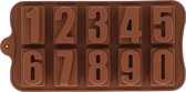 Krumble Siliconen bakvorm - Cijfers - Bakvormen - Bakspullen - Cijfervorm - Getallen - Chocoladevorm - Ijsblokjesvorm - Bonbonvorm - Bruin - 33,5 x 22 x 2 cm