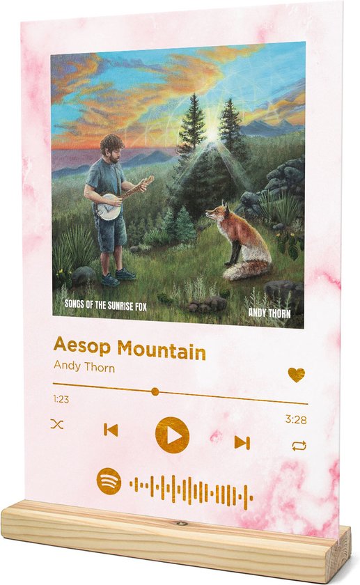 Songr Spotify Muziek Bordje - Aesop Mountain - Andy Thorn - 20x30 - Roze -  Dibond... | bol.com