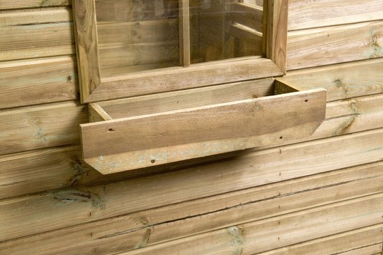 SwingKing Houten speelhuis met glijbaan - Voor kinderen buiten in de tuin