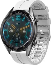 Strap-it Smartwatch bandje 20mm - siliconen stripe horlogeband geschikt voor Polar Ignite / Ignite 2 / Unite / Pacer - Amazfit GTS / Bip / GTR 42mm - Huawei Watch GT 2 42mm / GT 3 42mm / GT 3 Pro 43mm - wit