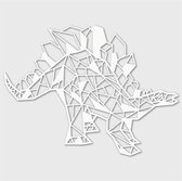 Houten Dierenkop - Stegosaurus - Middel, Wit MDF
