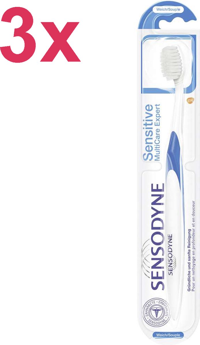Sensodyne - Sensitive - Soft - MultiCare Expert - Tandenborstel - 3 Stuks