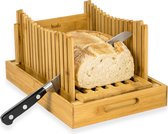 Budu broodsnijder bamboe – Broodsnijder hulpmiddel - Broodplank hout – Broodsnijplank met opvangbak - Bamboe - 30x20cm