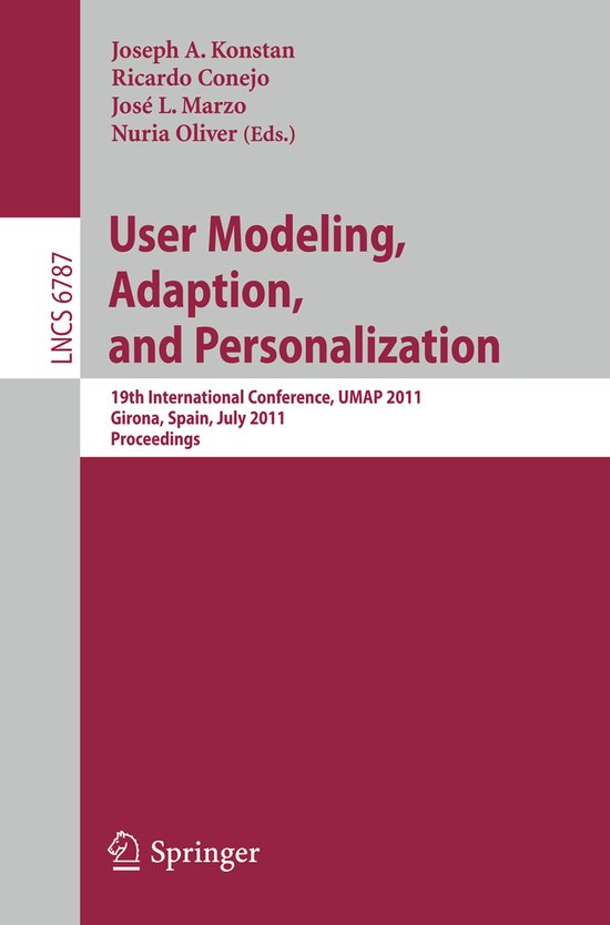 User Modeling, Adaptation and Personalization - cover
