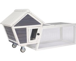 Adori Konijnenhok Bux - Dierenverblijf - 158x60x81.5 cm Grijs Wit