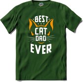 Best Cat Dad Ever | Katten - Kat - Cats - T-Shirt - Unisex - Bottle Groen - Maat S
