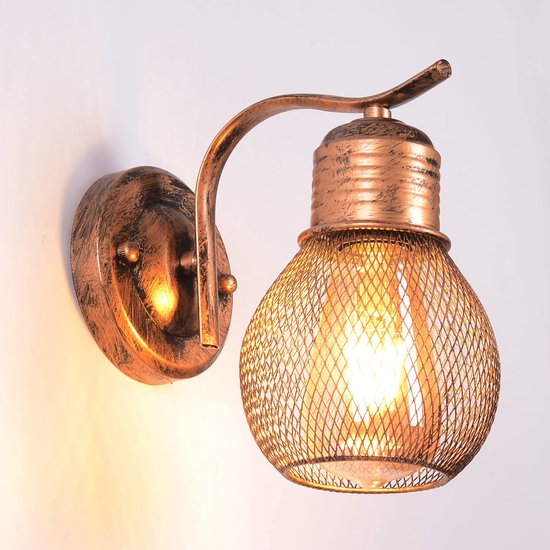 Industriële vintage rustieke rode retro loft wandlamp wandlampen – UK Ltd