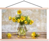 Porte-affiche avec affiche - Affiche scolaire - Fleurs - Jaune - Nature morte - 120x80 cm - Lattes vierges