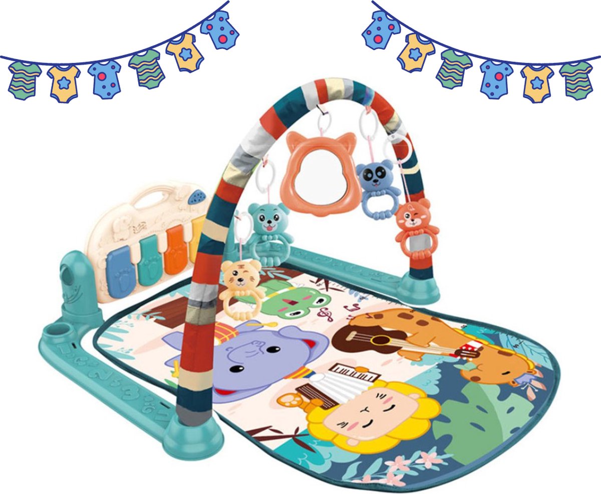 Dr.Rapeti Baby Speelmat, Baby Speeltoestel, Speeltoestellen & Vloer Gyms, Baby Activity Gym Mat, Speelmat met Speelboog, Afneembare Spiegel, Zacht Boek en Ballen Speelgoed