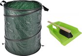 Groot pelle/boîte verte 43 cm avec sac poubelle 130L pour déchets de jardin/feuilles