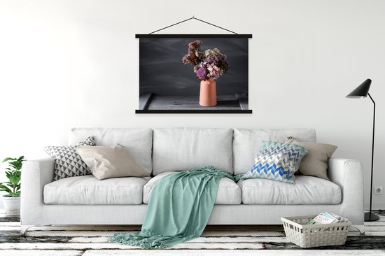 Affiche scolaire - Nature morte - Fleurs séchées - Vase - 120x80 cm - Lattes noires