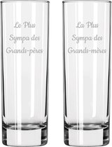 Longdrinkglas gegraveerd - 22cl - Le Plus Sympa des Grands-Pères & La Plus Sympa des Grands-mères