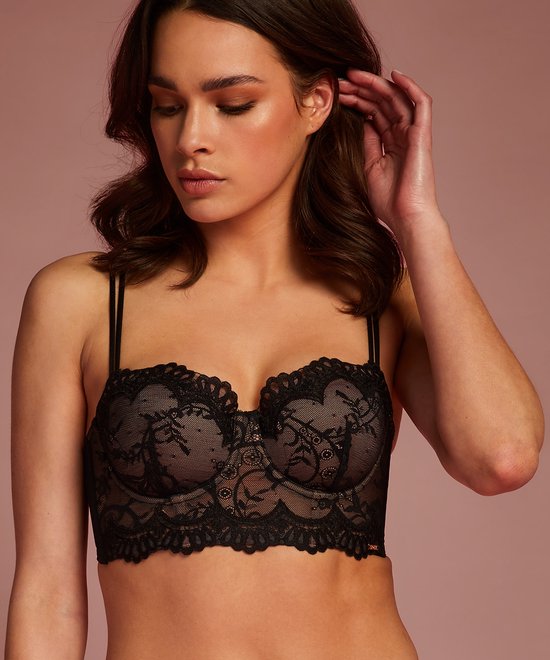 Hunkemöller voorgevormde longline beugelbh Marilee zwart