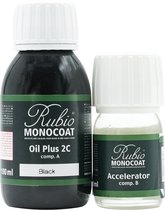 Rubio Monocoat Oil Plus 2C - Ecologische Houtolie in 1 Laag voor Binnenshuis - Black, 130 ml