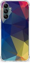 Telefoon Hoesje Geschikt voor Samsung Galaxy A14 5G Hoesje maken met transparante rand Polygon Dark