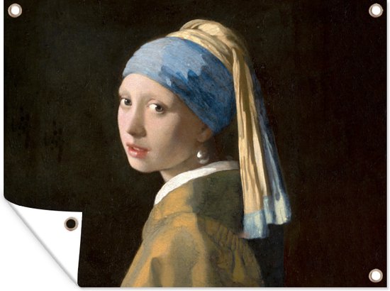 Tuinschilderij Meisje met de parel - Schilderij - Oude meesters