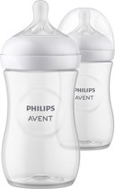 Bol.com Philips Avent Natural Response Babyfles - 2 Flessen - 260 ml - 1+ maanden - Snelheid 3-speen - SCY903/02 aanbieding