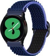 iMoshion Elastic nylon 20 mm - Convient pour Samsung Galaxy Watch 5 / Pro / 4 / 3 / Active 2 - Garmin Approach / Forerunner / Venu 2 Plus / SQ / Vivomove - Polar Ignite / Unite - Huawei - Bleu foncé