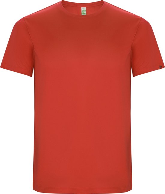 Rood unisex ECO sportshirt korte mouwen 'Imola' merk Roly maat L