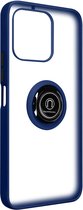 Hoes Geschikt voor Honor 70 Lite, X8 5G / X6 metalen ring video-ondersteuning blauw