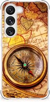 Telefoon Hoesje Geschikt voor Samsung Galaxy S23 Hoesje met transparante rand Kompas
