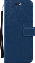 Hoesje Geschikt voor Samsung S22 Hoes Bookcase Flipcase Book Cover - Hoes Geschikt voor Samsung Galaxy S22 Hoesje Book Case - Donkerblauw