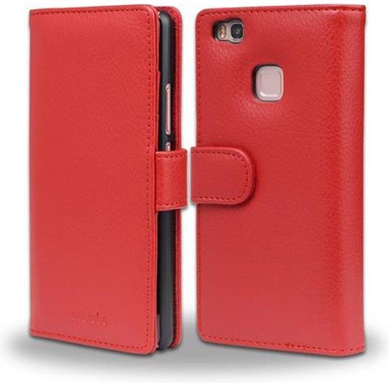 Coque Cadorabo pour Huawei P9 LITE 2016 / G9 LITE en ROUGE INFERNO - Coque de protection avec fermeture magnétique et 3 emplacements pour cartes