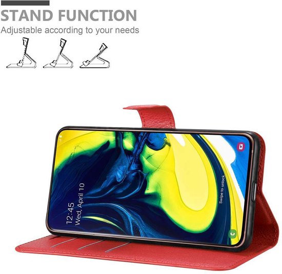 Étui Cadorabo pour Samsung Galaxy A80 / A90 4G en ROUGE CARMINE - Housse de protection avec fermeture magnétique, fonction support et poche pour cartes Book Case Cover Etui
