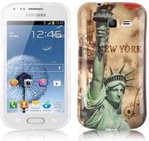 Cadorabo Hoesje voor Samsung Galaxy TREND LITE met NEW YORK - VRIJHEIDSBEELD opdruk - Hard Case Cover beschermhoes in trendy design