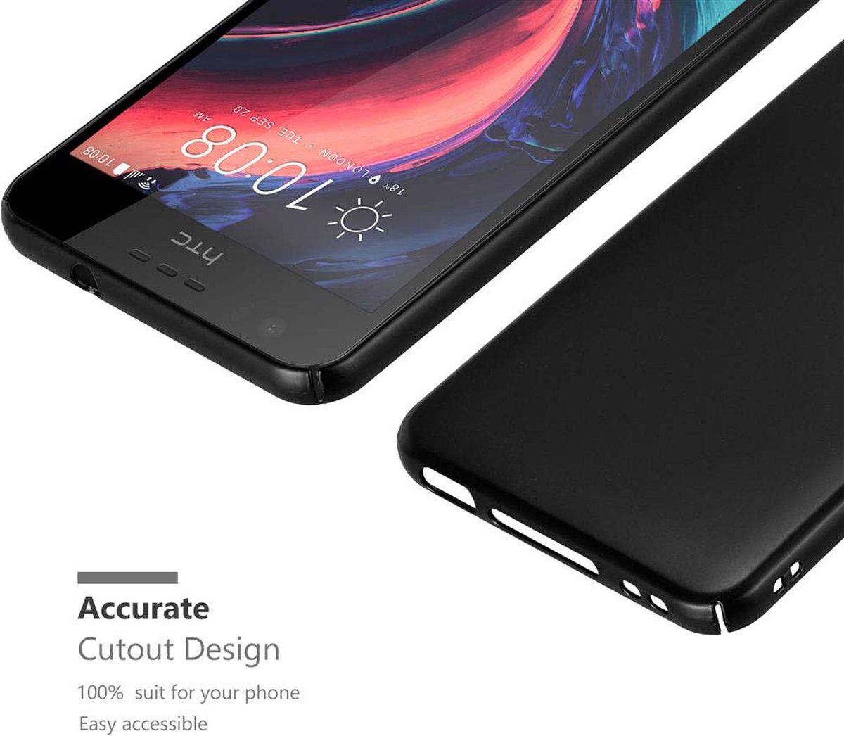 Cadorabo Hoesje Voor HTC Desire 10 LIFESTYLE / Desire 825 In METAAL Zwart Hard Case Beschermhoes In Metaal Look Tegen Krassen En Stoten