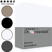 Bol.com Droomtextiel Luxe Hoeslaken Glad Katoen Wit Lits-Jumeaux 180x210 cm - Hoogwaardige Kwaliteit - 100% Katoen aanbieding