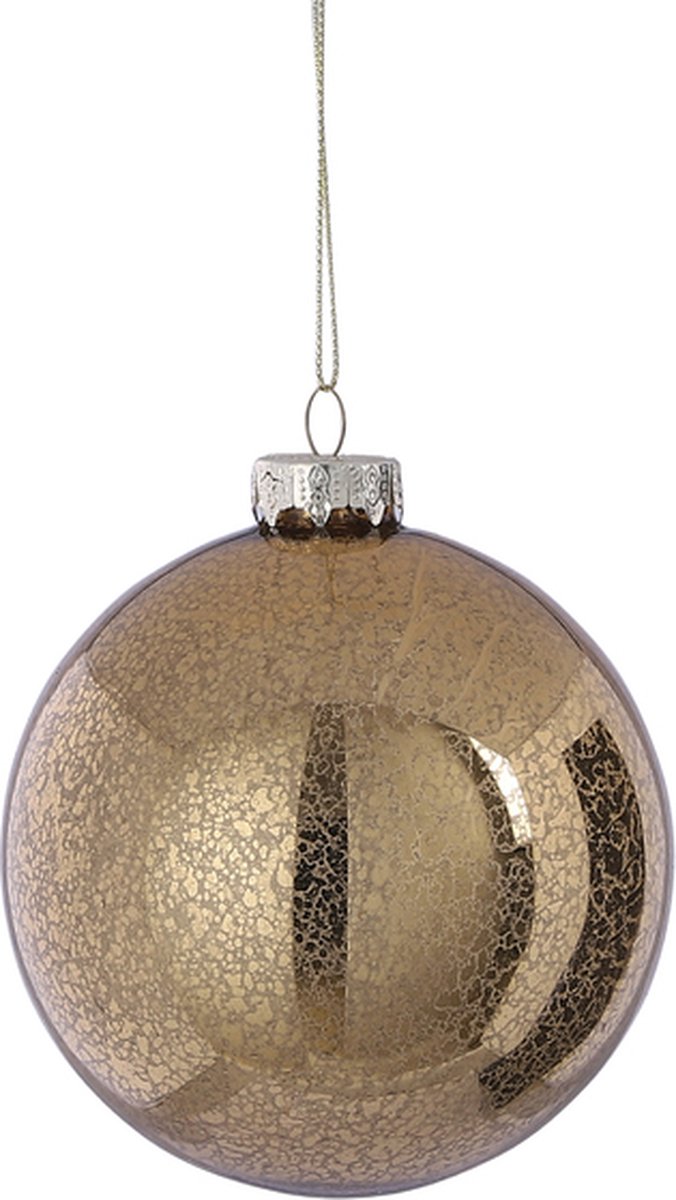 Overige Kerstballen - Kerstbal Glas Goud Antiek - D10cm