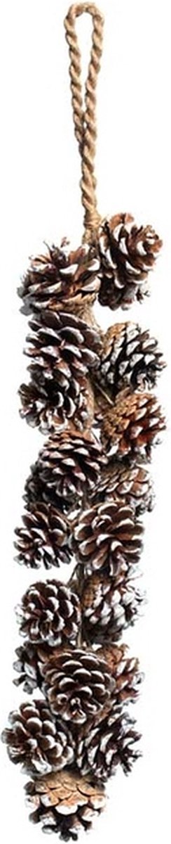 Kersthangers - Garland Pinecones 55x12x12cm Snow